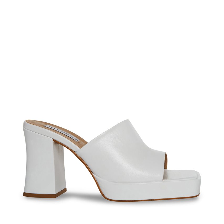 Mulas Steve Madden Alex Cuero Mujer Blancas | ES GNE9S3